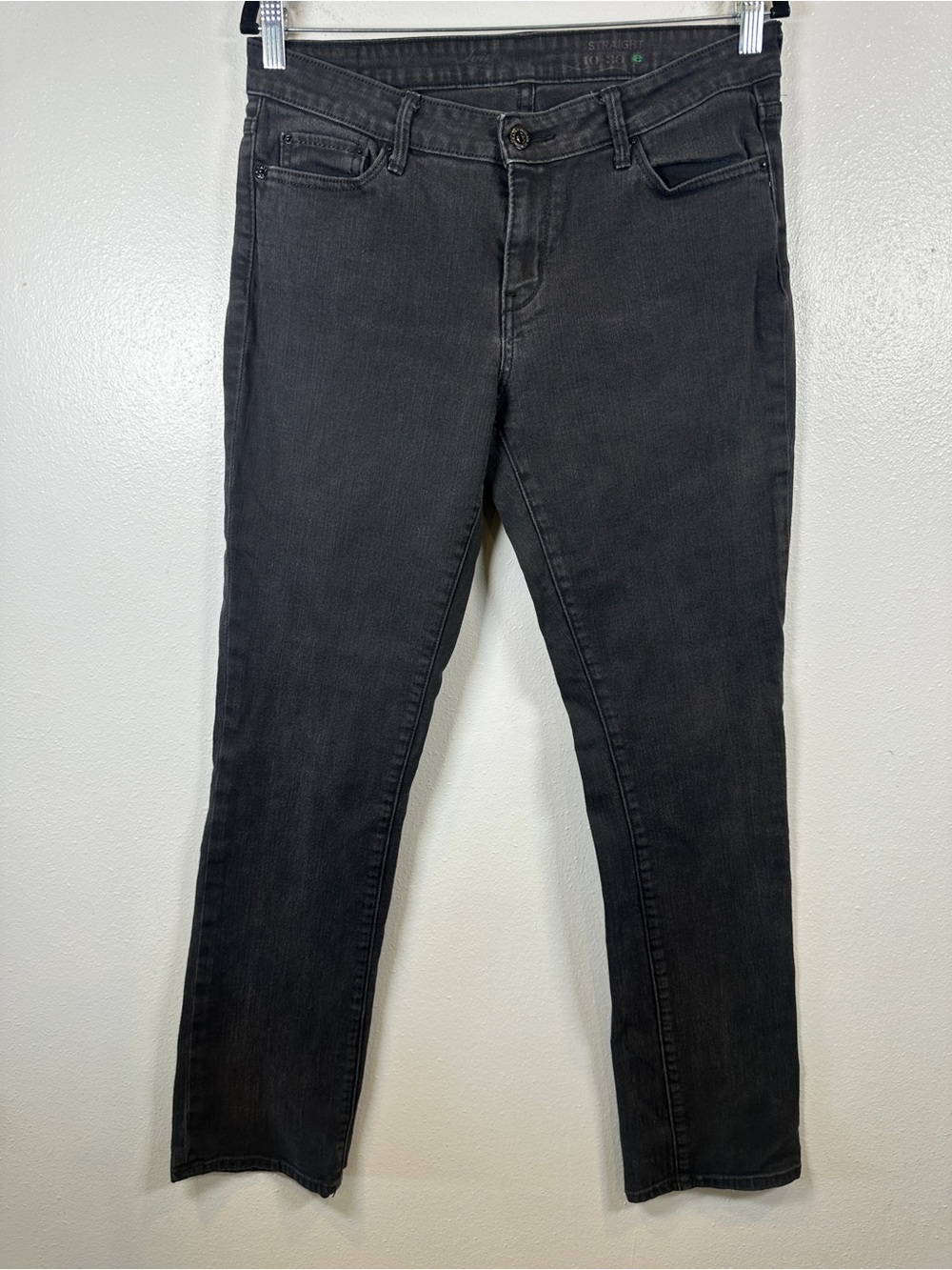 Levi's Women's Straight Leg Jeans Size 10/30 Charcoal Gray Black Stretch Denim